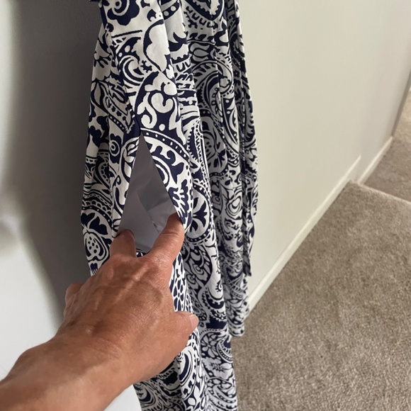 Navy/ white button dress - Picture 5 of 7